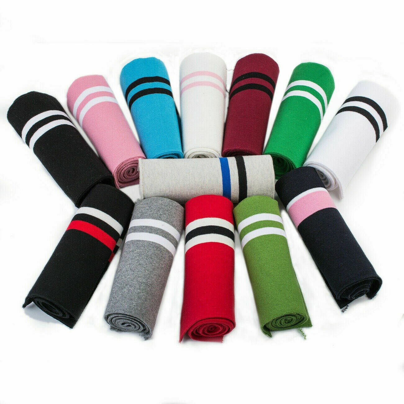 Righe Cotone Maglia Elasticizzata Maglione Cappotto Bracciale Costina Orlo Coste