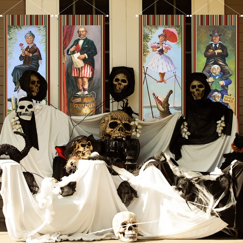 Haunted Mansion Stretching Portraits Outdoor Vinyl Halloween Decoration Set of 4