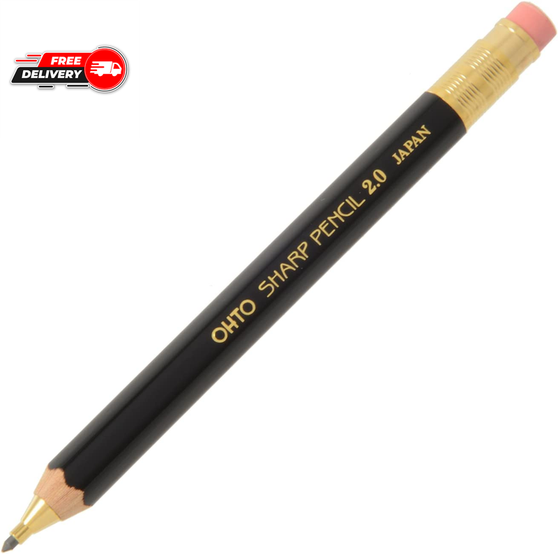 Wood Sharp With Eraser 2.0, 2.0mm, Black Body (aps-680e- ⭐