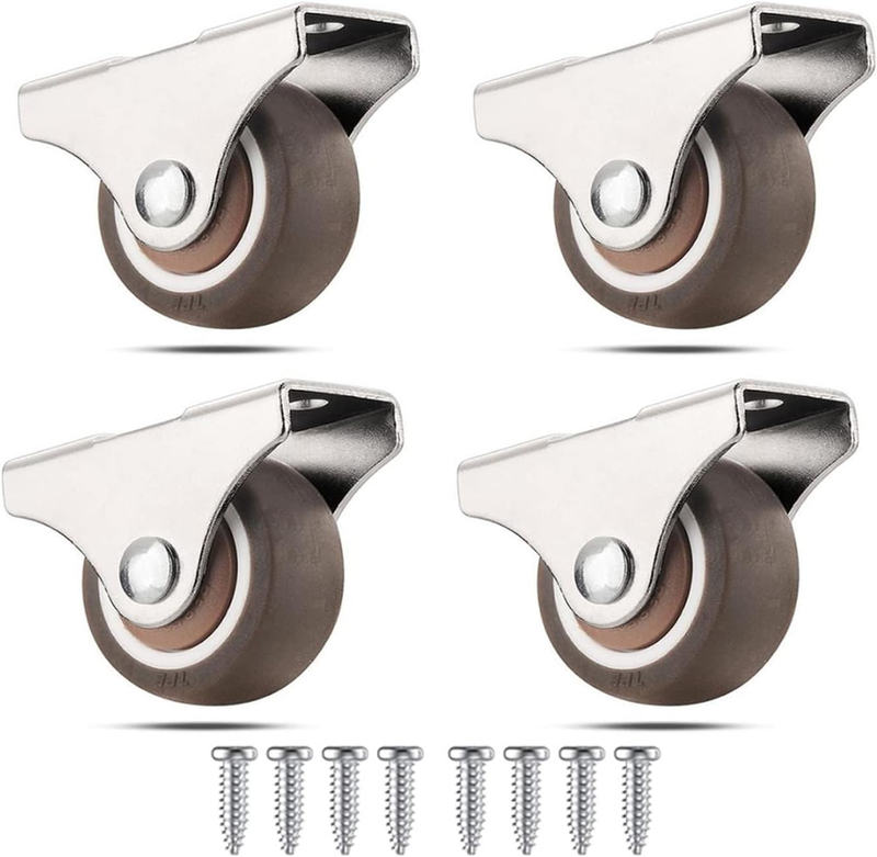 Mini Fixed Casters Wheels 1 Inch Silent Ball Bearing Small Casters Wheels for Ca