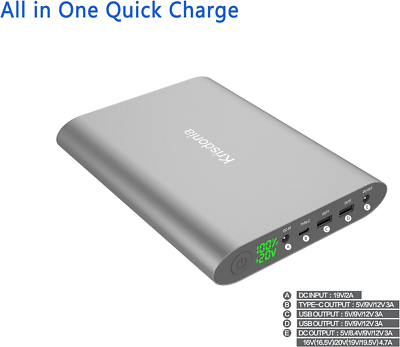 Krisdonia Portable Laptop Charger 185Wh/50000mAh Laptop Power Bank External Batt
