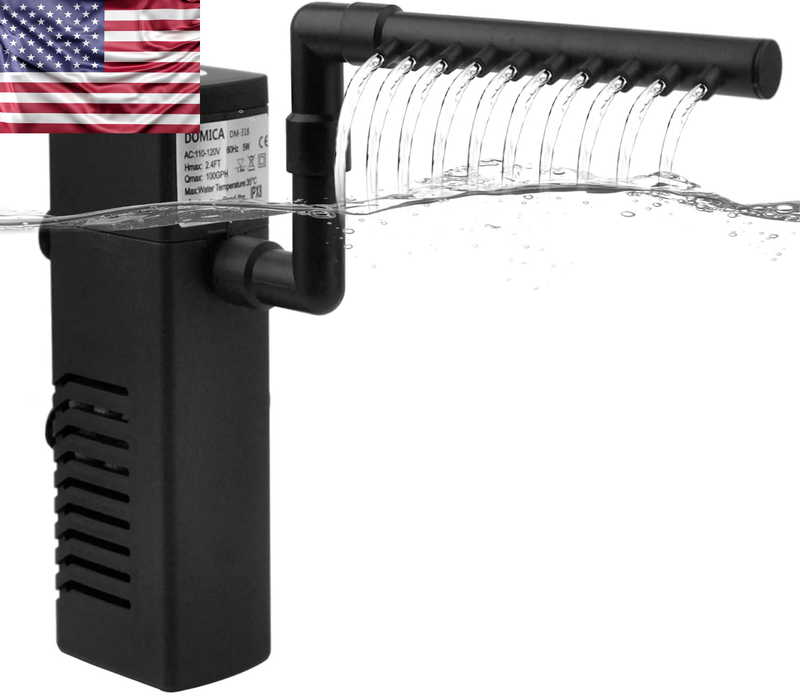 Aquarium Fish Tank Internal Filter Power Filter 5-15 Gallon Submersible Filter $