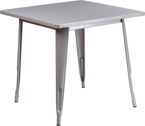 Pre-owned Flash Furniture Felix Commercial Grade 31.5" Square Square, Silver