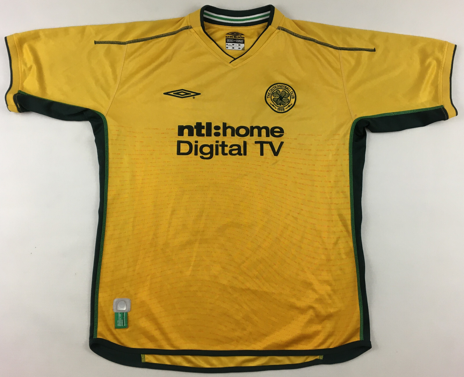 【新品未使用】UMBRO Celtic FC 02/03 away ユニフォーム Celtic Glasgow 2002 2003 Umbro NTL Digital shirt away yellow