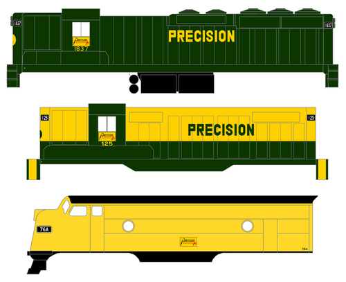 K4 HO Scale Decals Precision National Corp Diesel Locomotive Yellow and Green