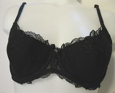 Alegro Embroidered Padded Underwire Bra Midnight Orchid Black 9004-A