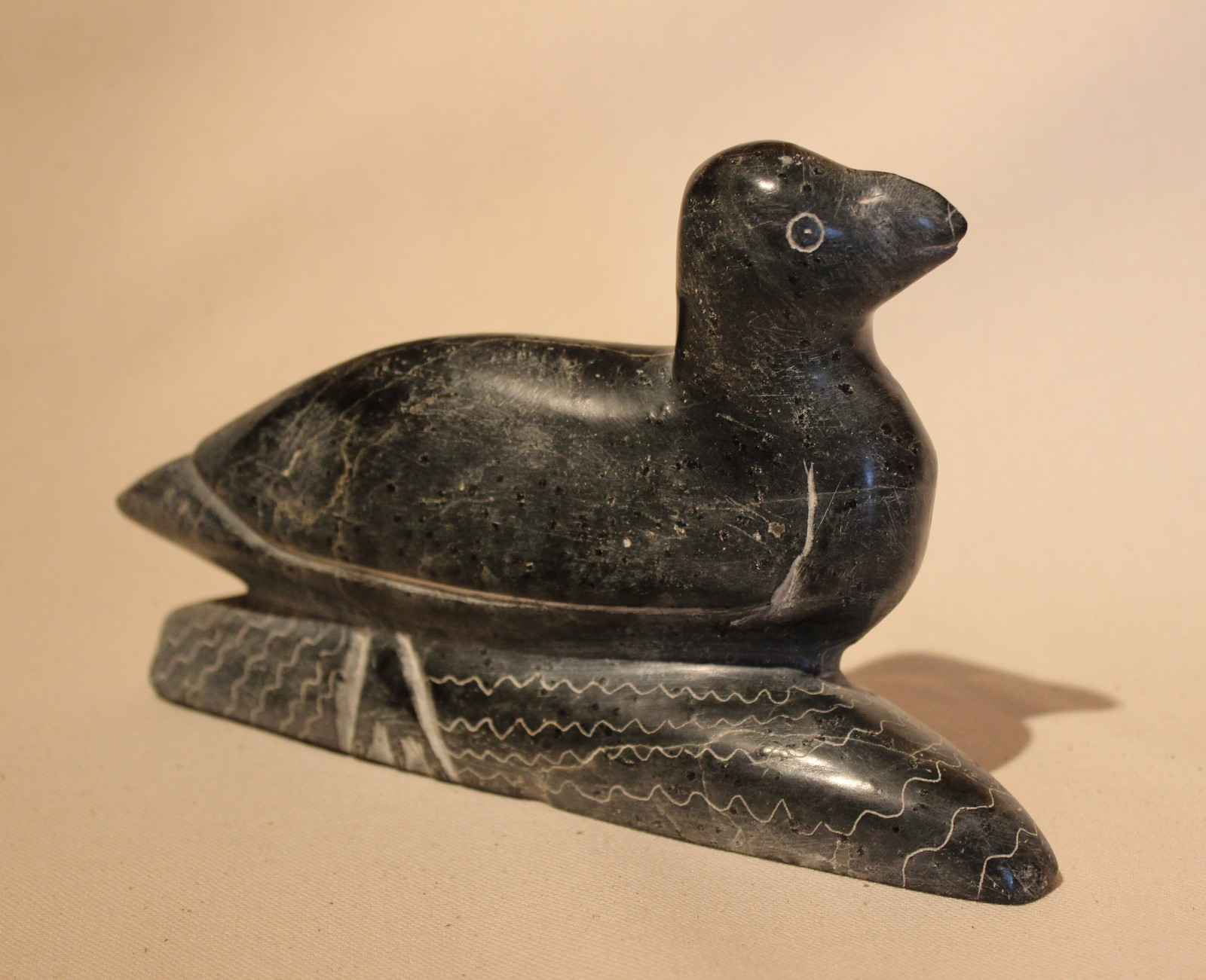 NORTHWEST ESKIMO INUIT CARVING SCULPTURE SEABIRD SIGNED JOSIE PAPPY