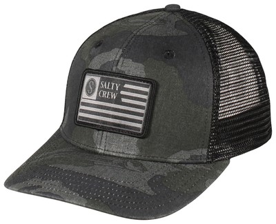 Salty Crew Patriot Retro Trucker Hat - Black / Camo - New