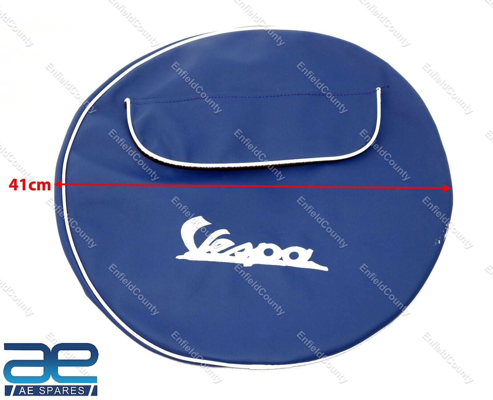 Vespa Blue Color 10" Inch Spare Stepney Wheel Cover With Pocket  