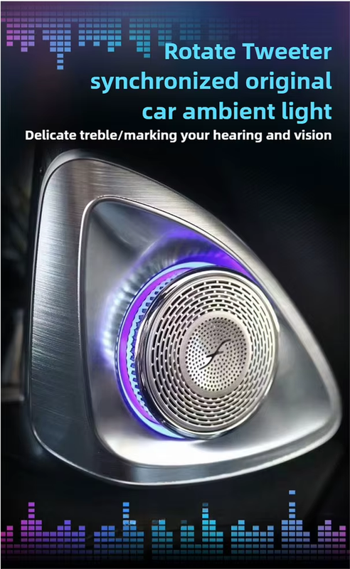 Auto Rotation Tweeter for Mercedes-Benz C-class W205 W222 W213 X253 Car 4D LED R