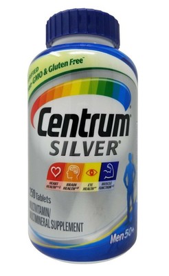 Centrum Silver Multivitamin Multimineral Supplement for MEN 50+, 250 Tablets