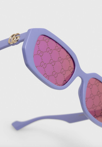 Pre-owned Gucci Gg1535s-004 Violet Sunglasses In Purple