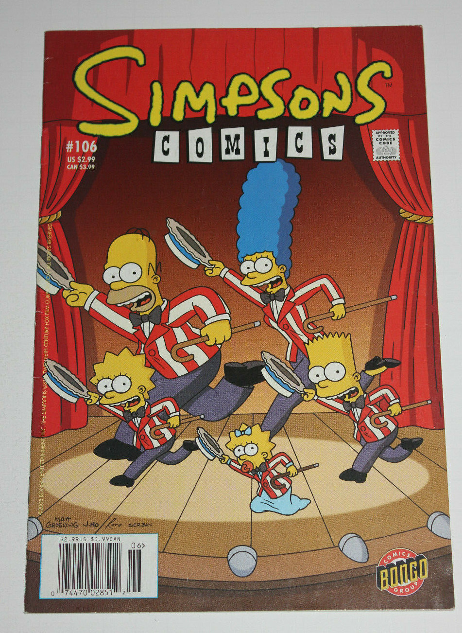 Simpsons Comics #106 VF 8.0 Bongo Comics NEwstand Edition