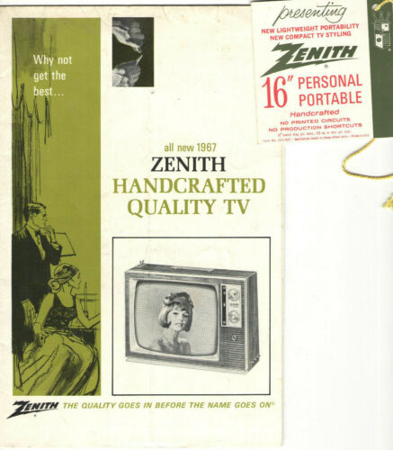 VINTAGE 1967 ZENITH TV/TELEVISION SET ADVERTISING POSTER/BROCHURE! LATEST MODELS