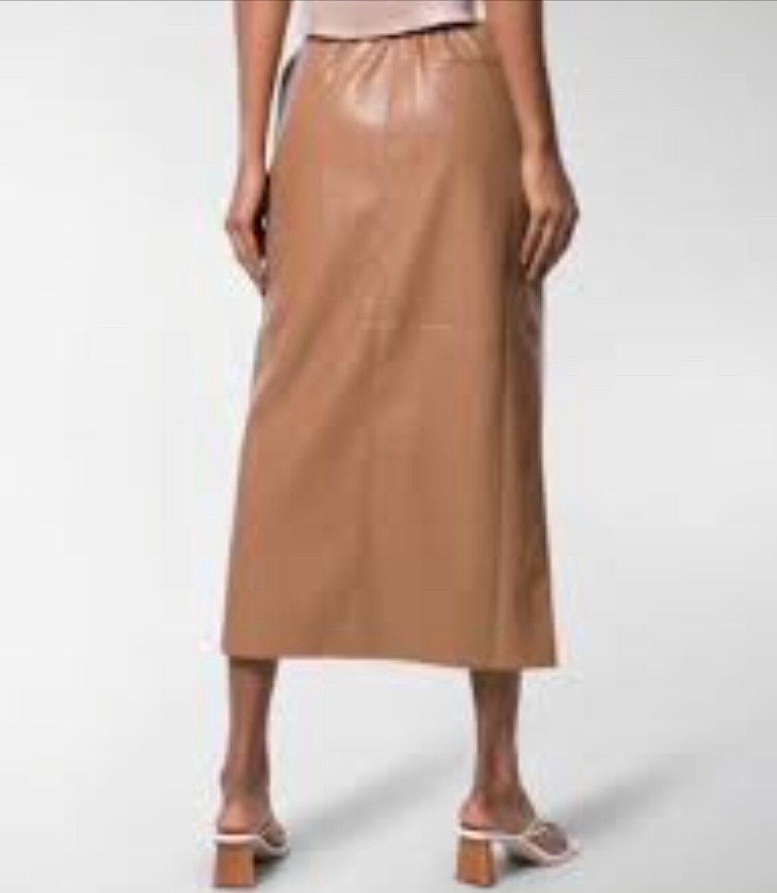 Pre-owned Nanushka Amas Faux Leather Skirt Brown Sz M $400