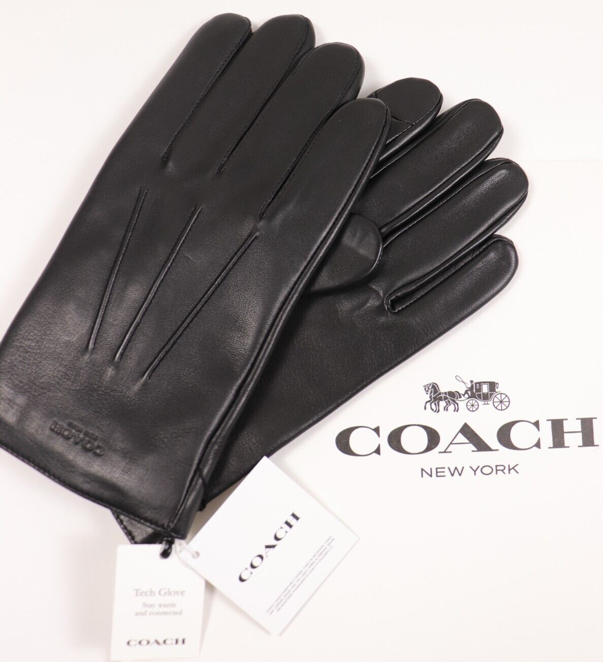 専用ページです 【新品】COACH メンズレザーグローブ ブラック Lサイズ レザー グローブ マフラー&手袋