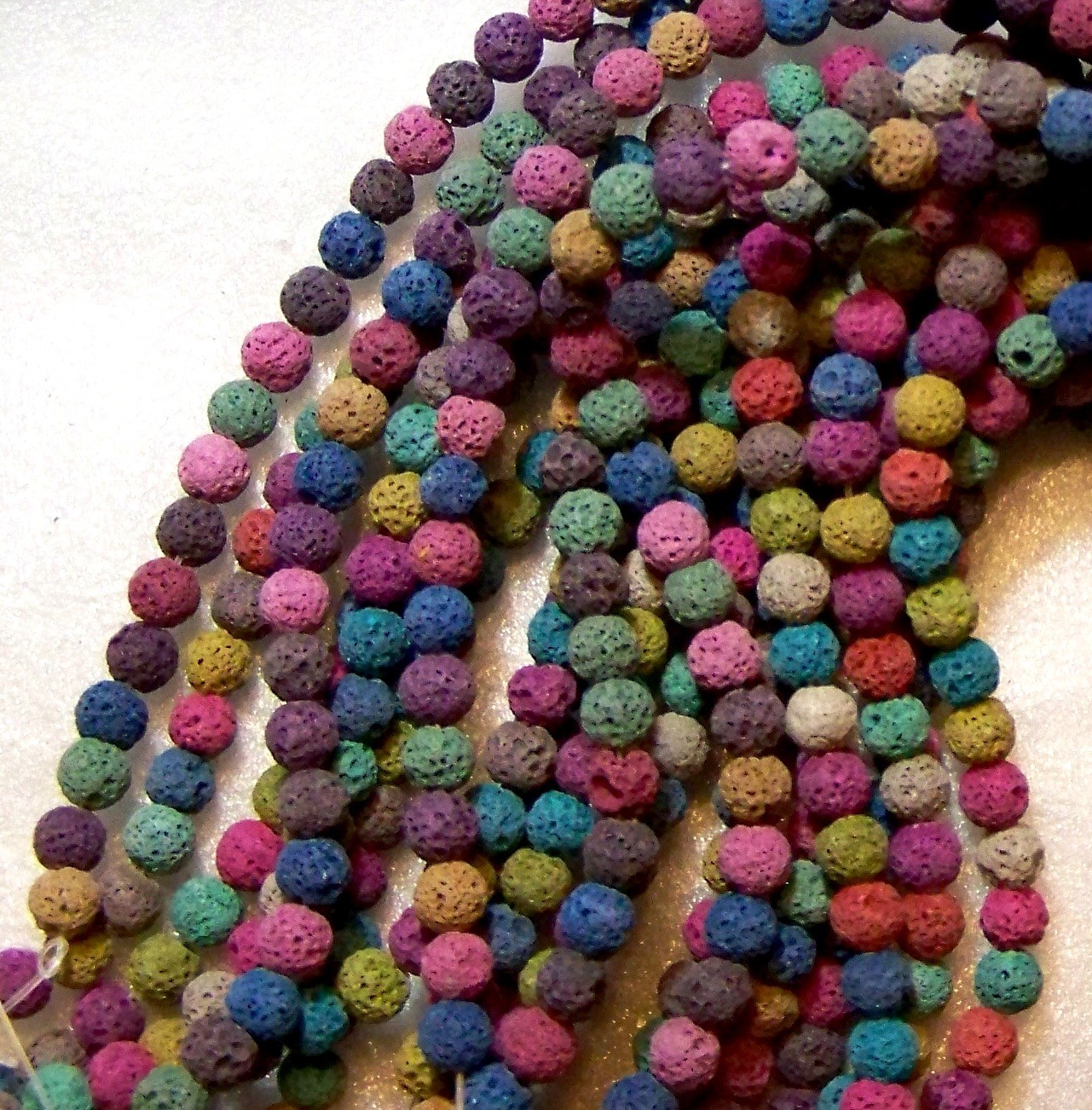 Lava Beads 6mm Stone Essential Oil Multi Colored Scent Bulk Jewelry