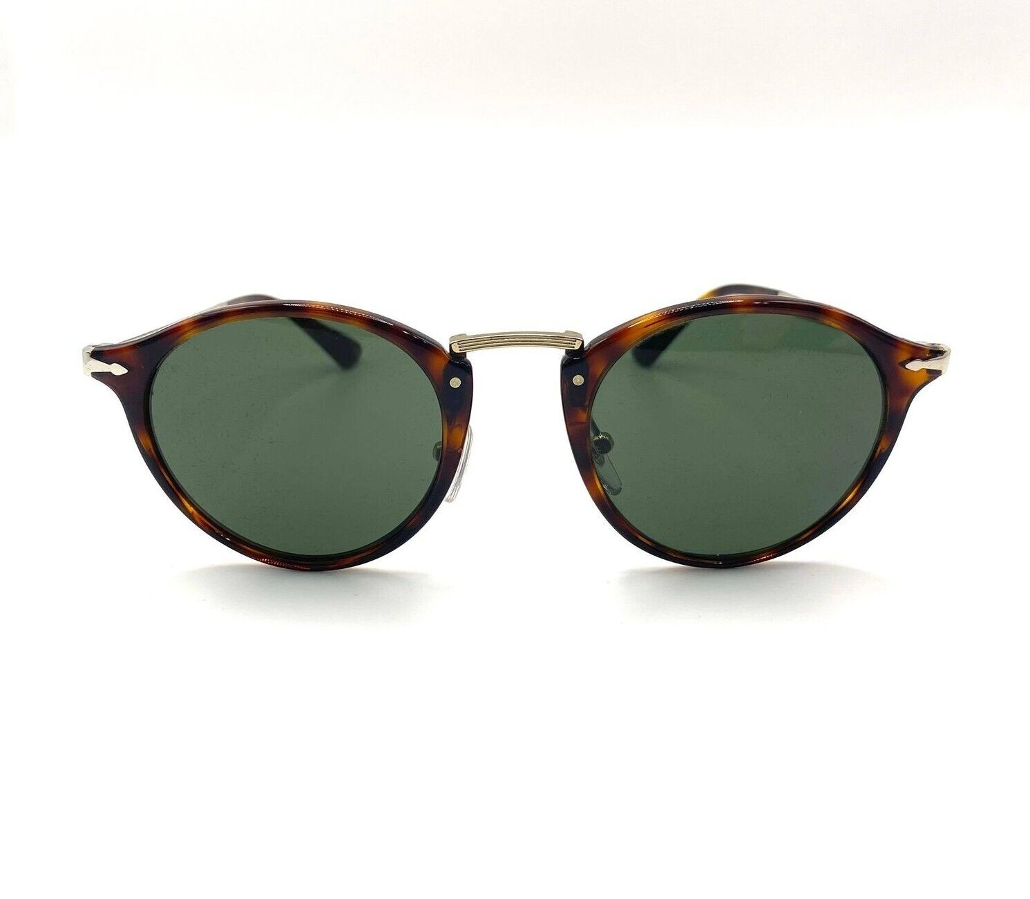 Pre-owned Persol Calligrapher Edition Po3166s Sunglass 24/31 Gold & Havana/green Lens 49mm