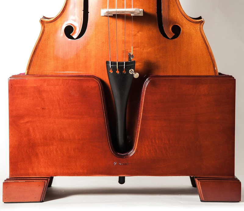 Premium Cello Burgundy Solid Wood Stand Velvet Plush Cushions 4/4 Full Size
