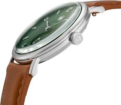 Pre-owned Dufa [] Gropius Watch, Green Dial, Brown Quartz, 32mm, Df-7001-0m, Women's