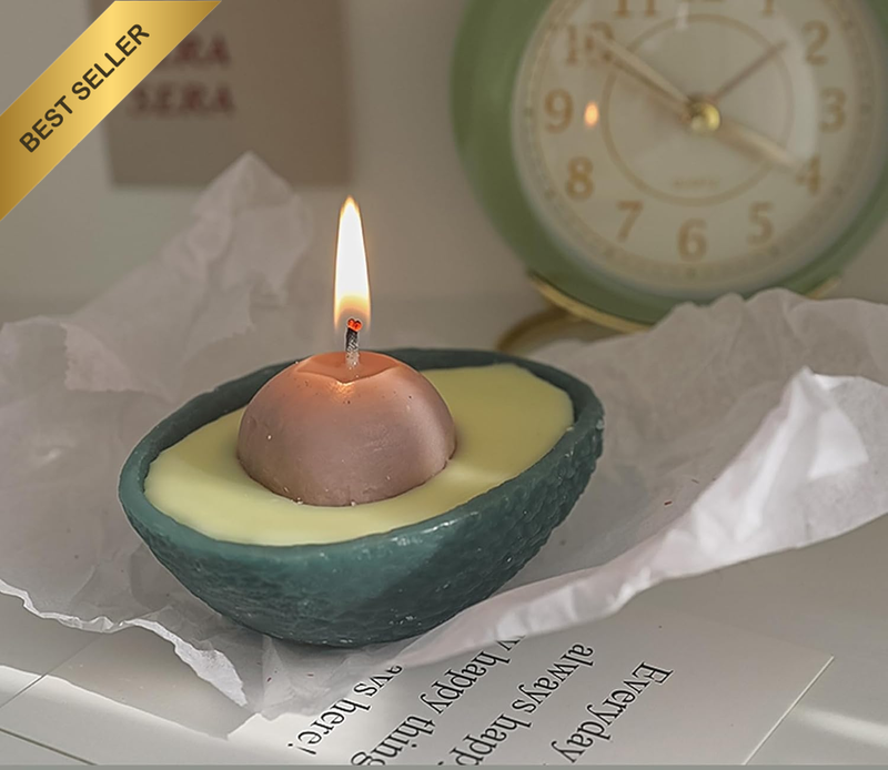 Avocado Shaped Scented Candle,90G Aroma Soy Wax Decorative Candle for Table Phot