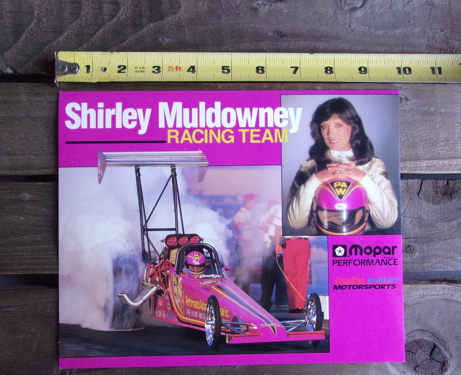 NHRA Shirley Muldowney Fan Card Drag Racing Vintage Top Fuel Dragster