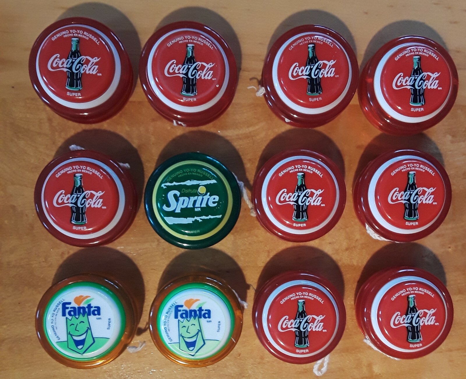 1 Box Of 12 Russell Super Yo-Yo Coca Cola Sprite Fanta Mexico NOS