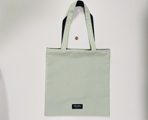 Prada Beauty Shoulder Tote Bag Light Green & Black