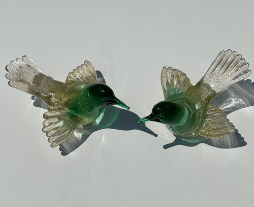 C1950s Archimede Seguso Murano Italy Green Submerged Clear