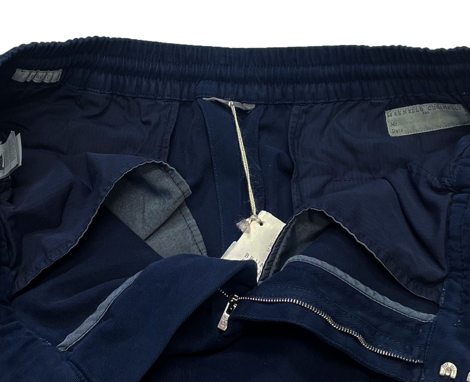 Pre-owned Brunello Cucinelli Men's Pants Size 36 / 52 Blue Cotton Blend Drawstring $1,195