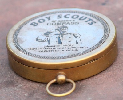 American Boy Scout Compass Antique Vintage Brass Compass