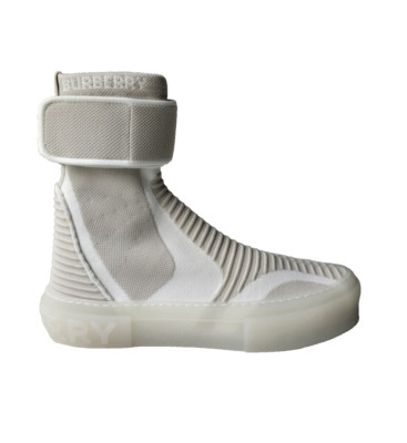 Burberry Beige White Stretch High-Top Sneakers US 10 EUR 43 Sub Sock Boot $850