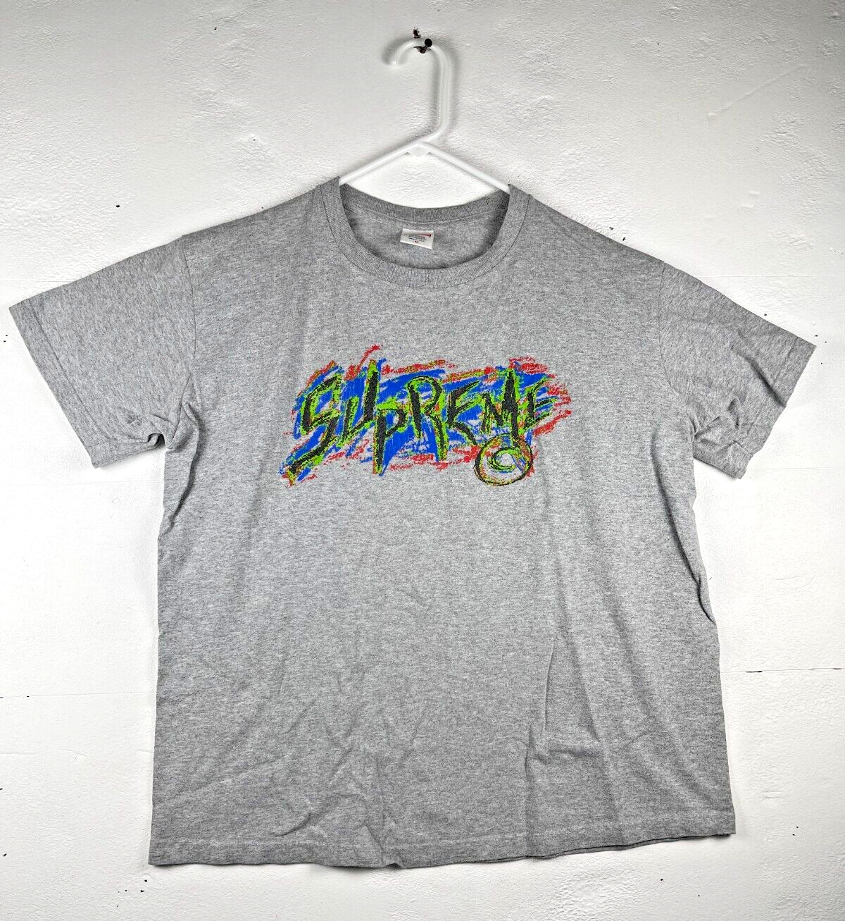 Size M - Supreme Scratch Logo T-Shirt Heather Grey Fall