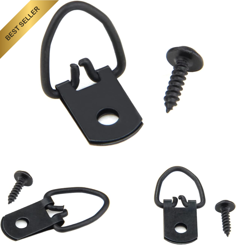 50 Pcs D-Ring Picture Hangers with Screws for Hanging Photos Frame Canvas Clock