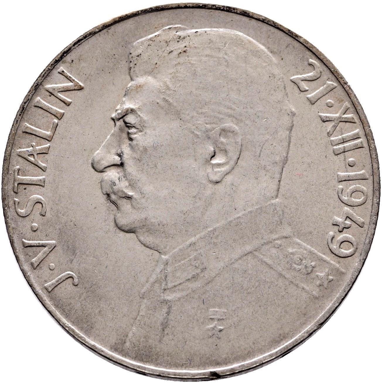 TSCHECHOSLOWAKEI 100 korun 1949 SILVER Silbermünze Stalin Czechoslovakia