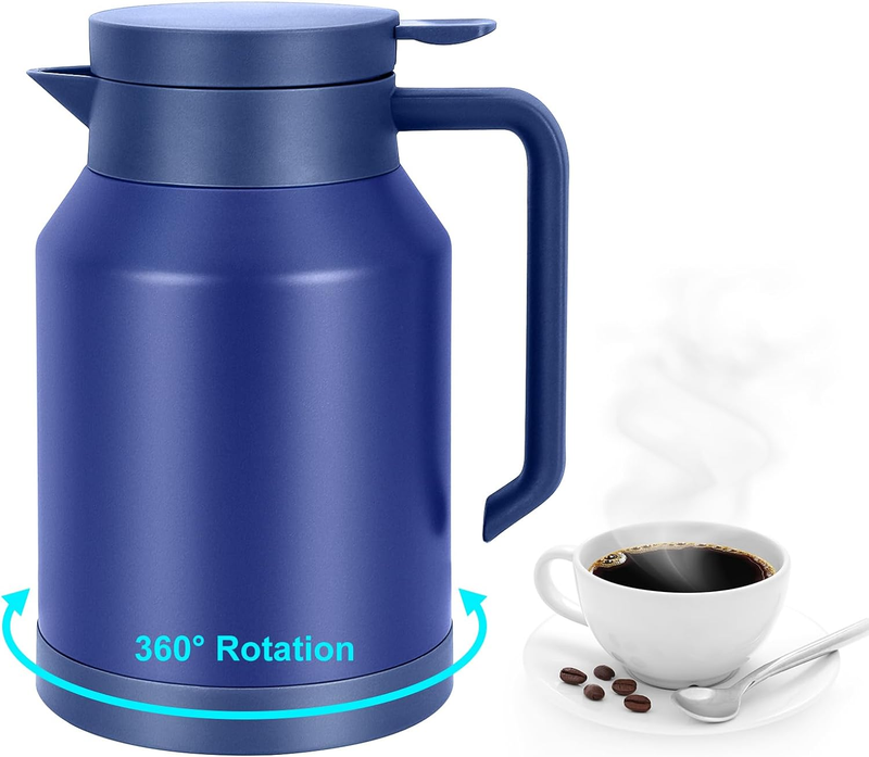 51Oz Thermal Coffee Carafe 360 Degree Rotating Insulated Stainless Steel Thermos