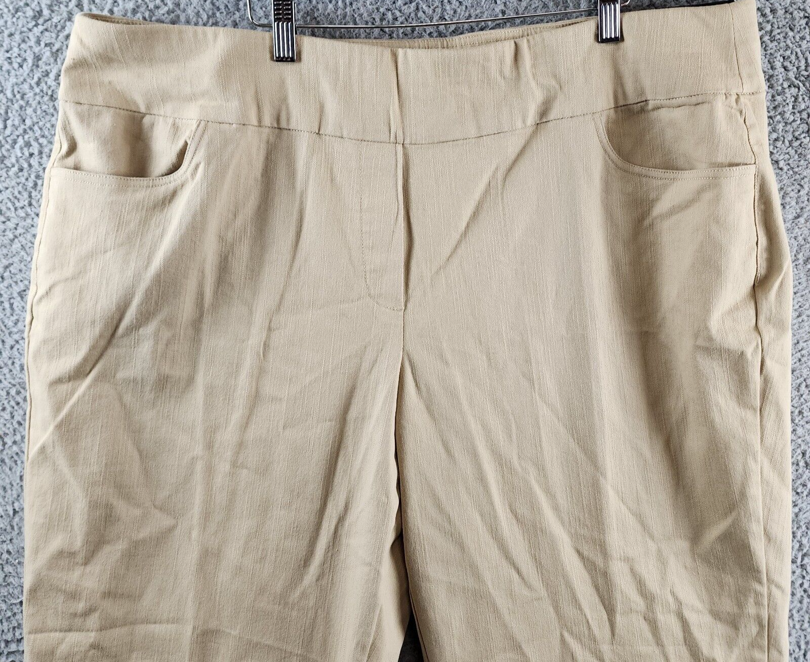 Alfred Dunner Plus Size Super Stretch Mid-Rise Pants Women's 22W Stone Pull On - Picture 3 of 13