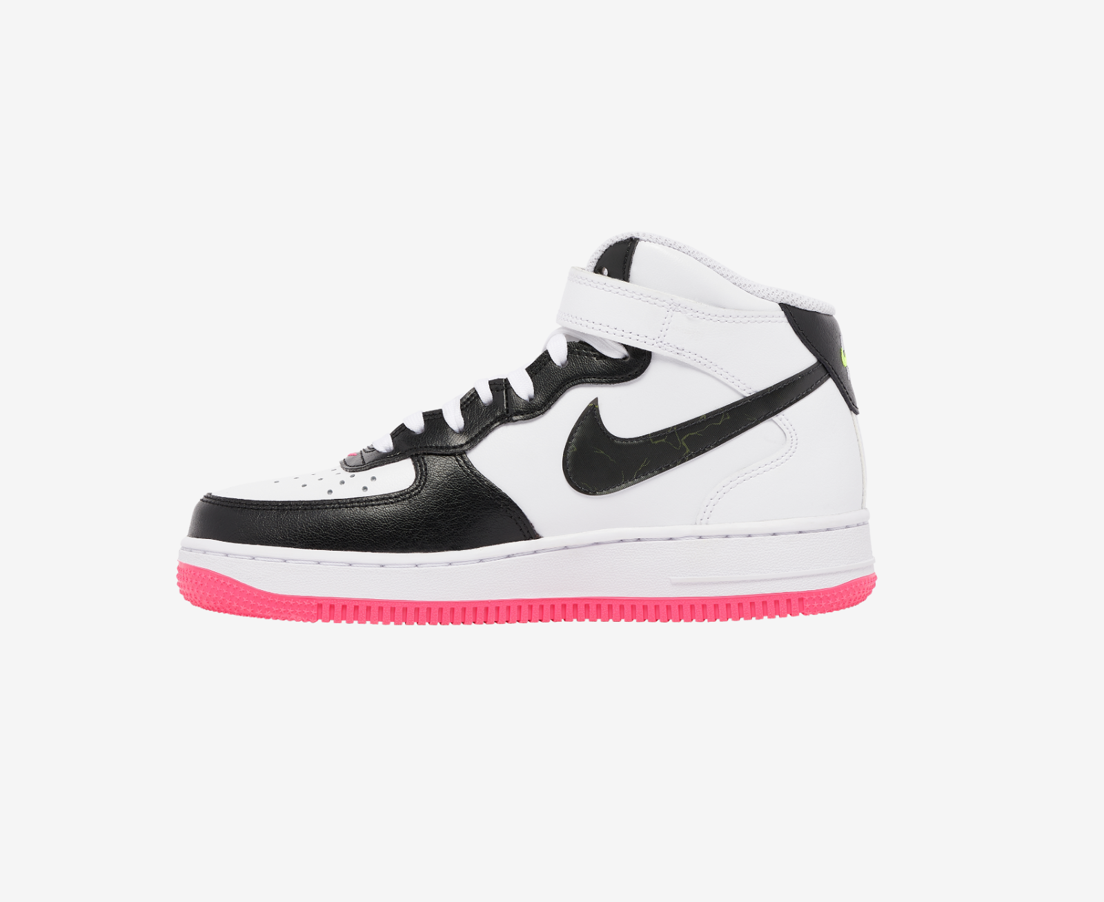 Pre-owned Nike Wmns Air Force 1 07 One Mid White Black Volt Pink Yellow Fd0866 100 Womens