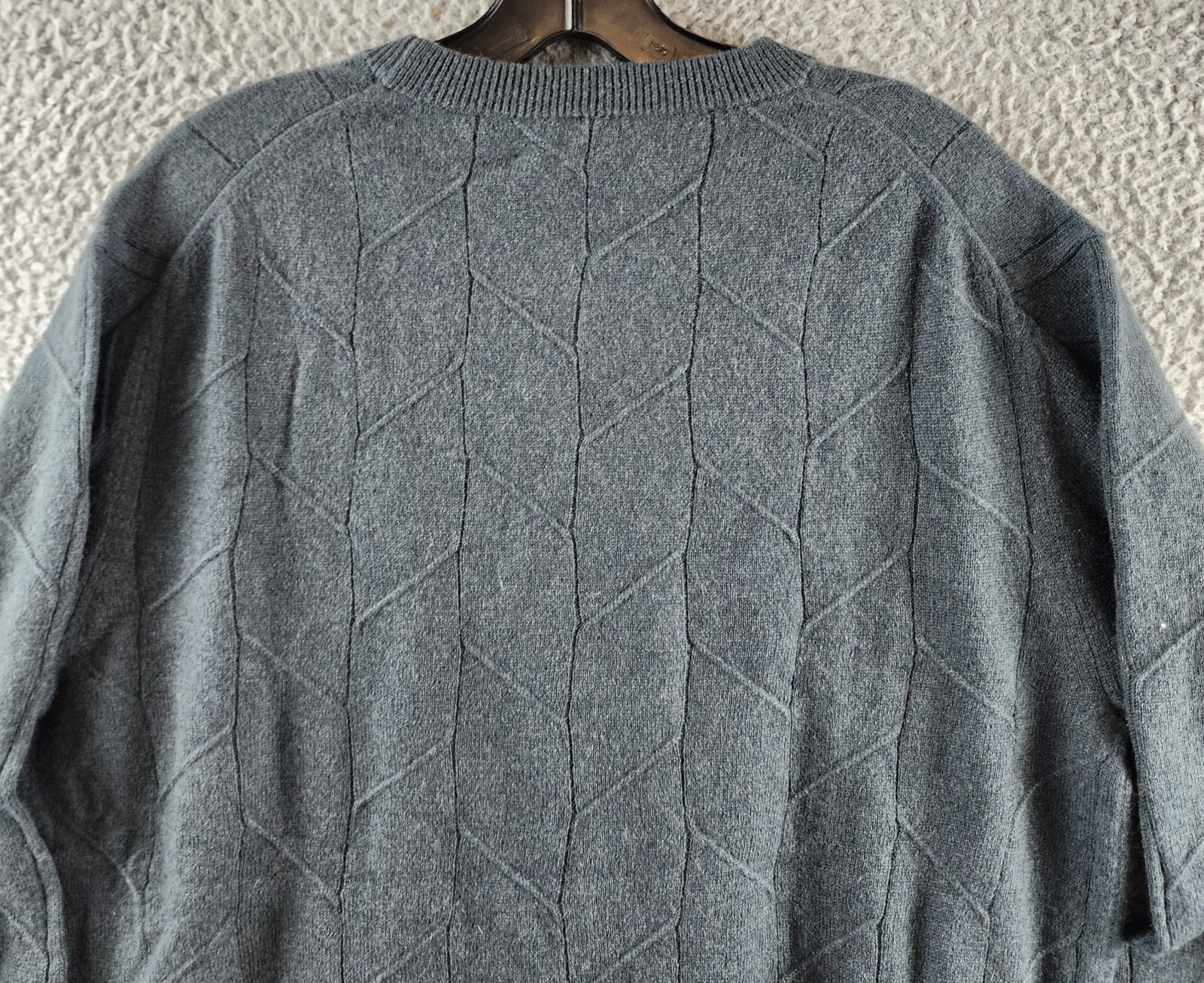 The Men's Store at Bloomingdale's Novelty Stitch Sweater Men's L Slate Green L/S - Picture 5 of 13