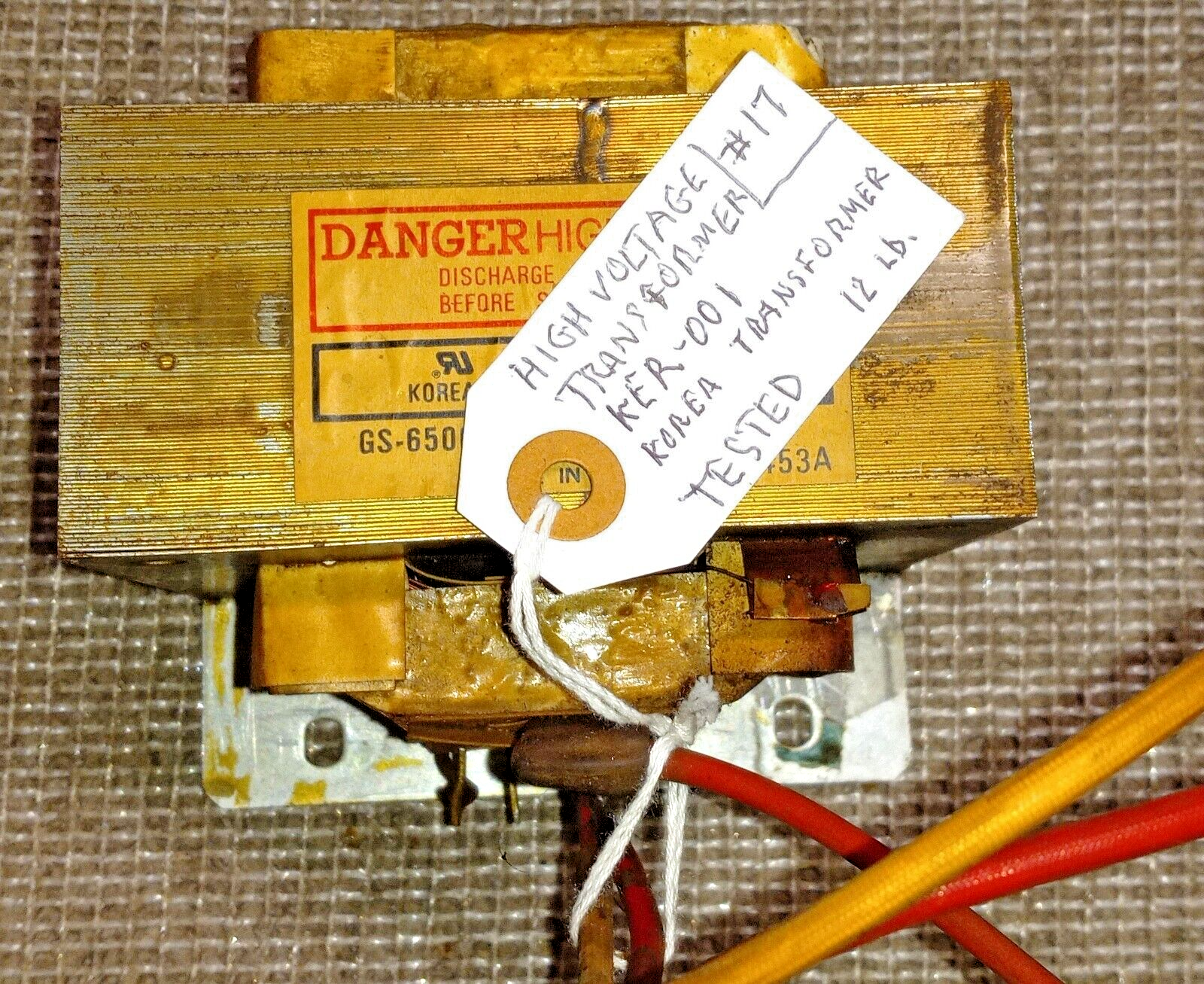 High Voltage Microwave Transformer Tested Good KER-001 Korea Trans. 12 Lbs. #17