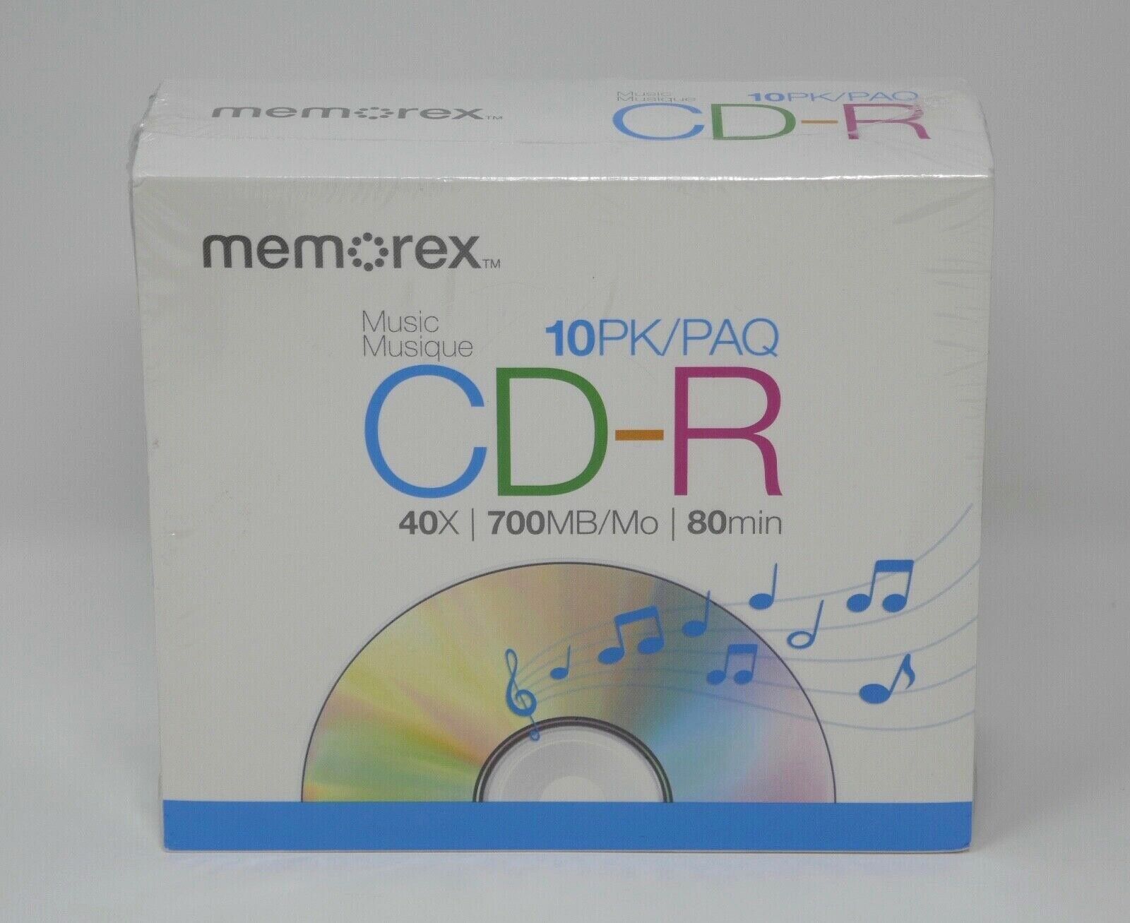 Memorex CD-R Music 10PK 40x 700MB/Mo 80min SEALED