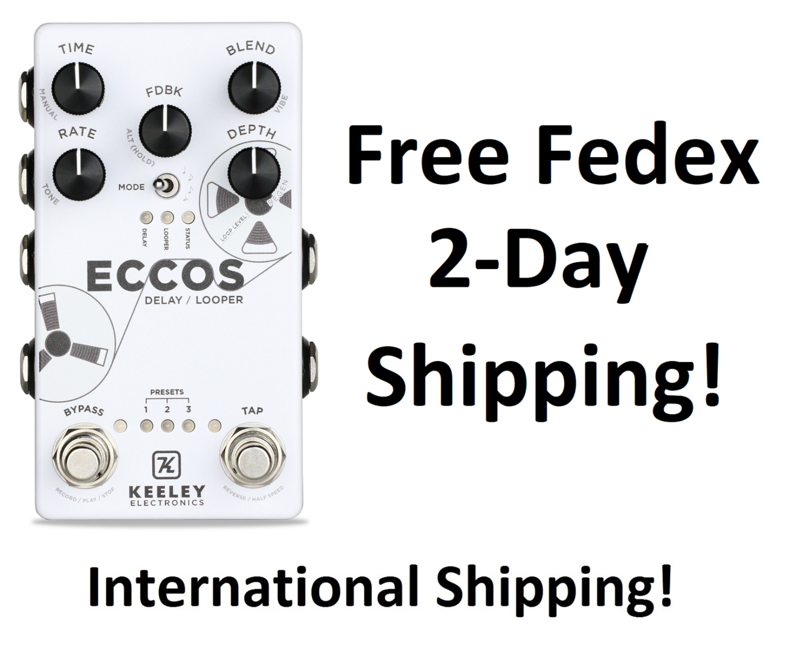 ギター Keeley ECCOS Delay / Looper ECCOS Delay Looper - Keeley Electronics Guitar Effects Pedals