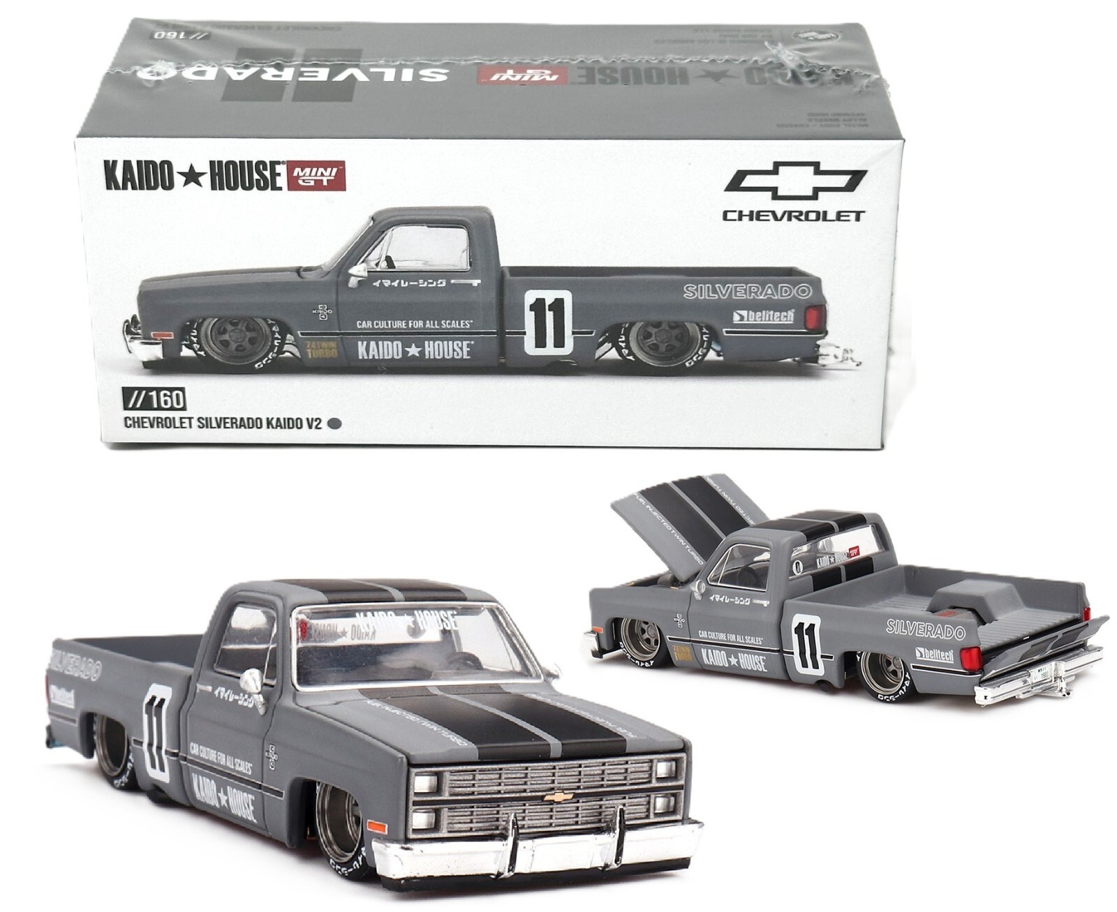 Kaido House x Mini GT 1:64 Chevrolet Silverado Kaido V2 Grey