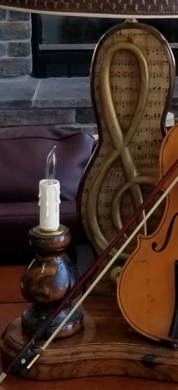 Antique Violin Lamp with Real Antonius Stradivarius Cremonensis Violin