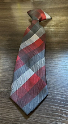 Clip-On Tie Infant to Toddler Red Black Gray Clipon