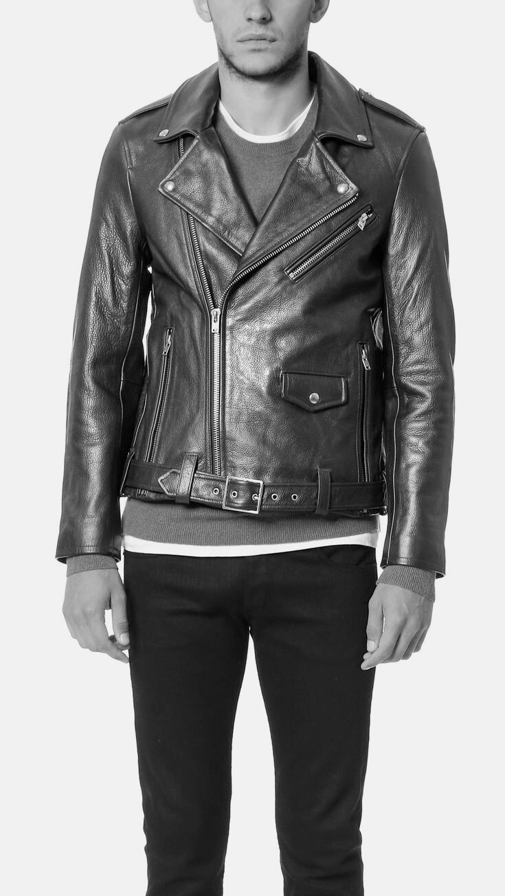 IRO Men's 100% Pebbled Leather Motorcycle Jacket Size Small Retail