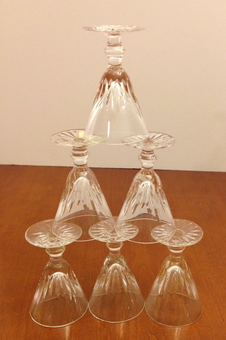 6 - Footed WATERFORD 'Eileen' Cordials NEAR MINT TO MINT  *Made in Ireland*