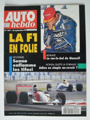 AUTO HEBDO n°847 september 1992 Gillet Vertigo Suzuki Swift 1.3 GTi Carrera Cup