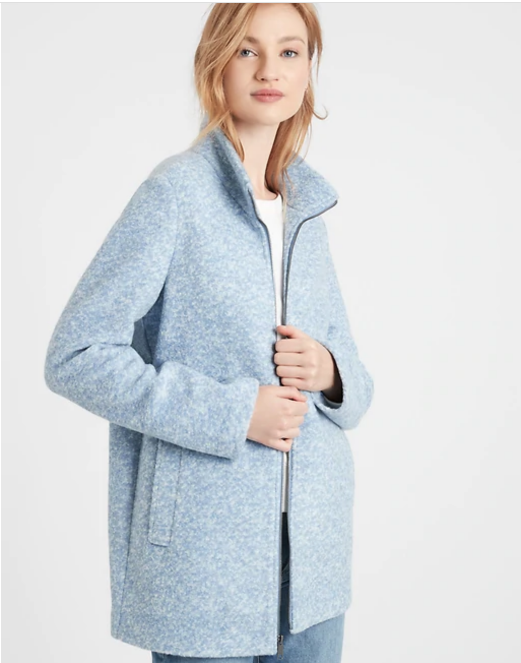 BANANA REPUBLIC Blue WOOL Knit Funnel 