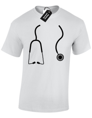 STETHOSCOPE MENS T SHIRT FUNNY COOL MEDICAL DOCTOR SURGEON FANCY DRESS NURSE